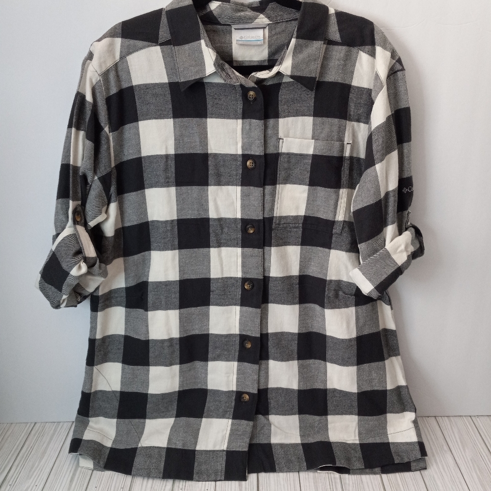 Columbia Holly Hideaway Buffalo Plaid Flannel Long Sleeve Button Down Shirt XL